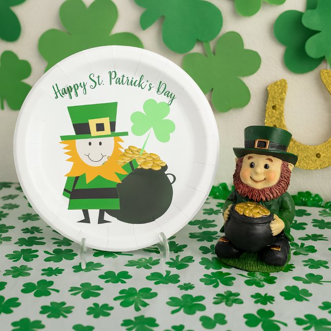 Prato de Papel de Festa Clássico do Dia de São Pat (Criador carregado)