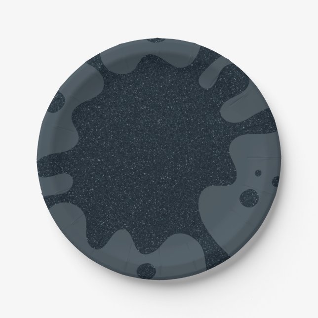 Prato de Papel de Festança Personalizado Charcoal  (Frente)