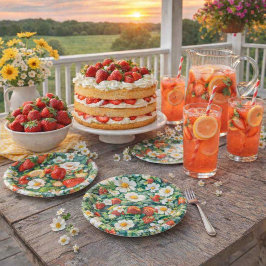 Prato de Papel de Fruta Vermelha de Morango de Ver