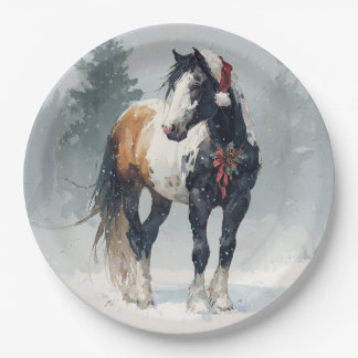 Prato de Papel de Natal / Cavalo Pintado Lindo