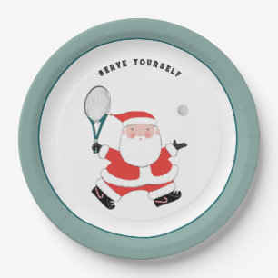 Prato de papel de Natal de tênis esportivo