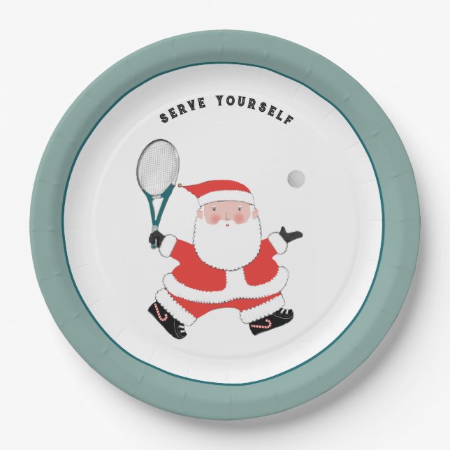 Prato de papel de Natal de tênis esportivo (Frente)