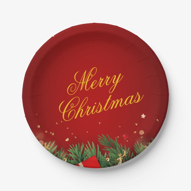 Prato de Papel de Natal – Louças de Mesa Festivas  (Frente)