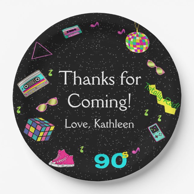 Prato De Papel De volta aos anos 90, Qualquer Idade, Obrigado (Frente)