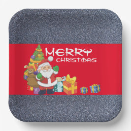 Prato De Papel Debaixo da árvore de Natal