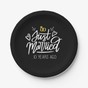 Prato De Papel Décimo aniversário de Casamento