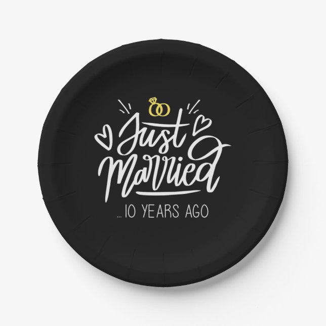 Prato De Papel Décimo aniversário de Casamento (Frente)