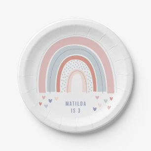Prato De Papel Decoração da festa de aniversário do arco-íris em