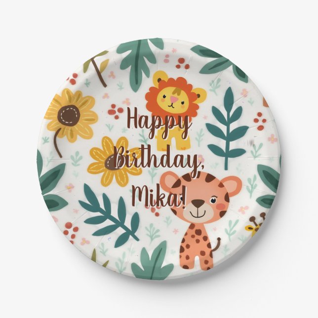 Prato De Papel decoração de aniversário infantil (Frente)
