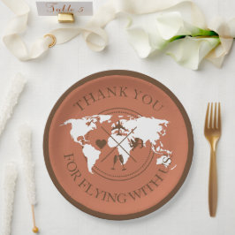Prato De Papel Decoração de Casamento Viagem Mapa Mundial Boho Te