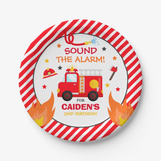 Prato De Papel Decorações de Festa de aniversário de caminhão de  (Frente)