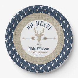 Prato De Papel Deer Plate, Oh Deer, Woodland Deer Plate