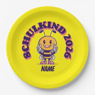 Prato De Papel DEIN NAME - Schulkind 2026 Bienen Design
