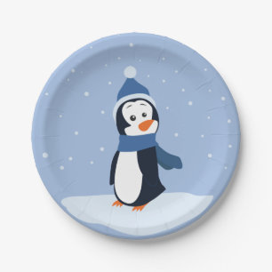 Prato De Papel Deixais lhe para nevar! (Pinguim)