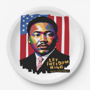 Prato De Papel Deixe a liberdade tocar, citação MLK, história neg