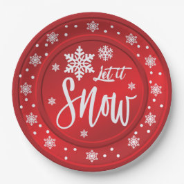 Prato De Papel Deixe-o nevar na design de Natal
