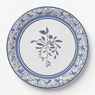 Prato De Papel Delft Blue Humming Birds Impressionará seus convid
