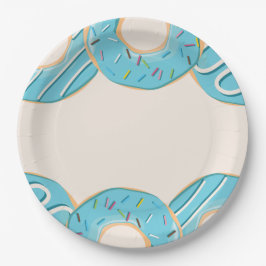 Prato De Papel Delícia de Donut Azul