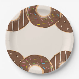 Prato De Papel Delícia de Donut de Chocolate