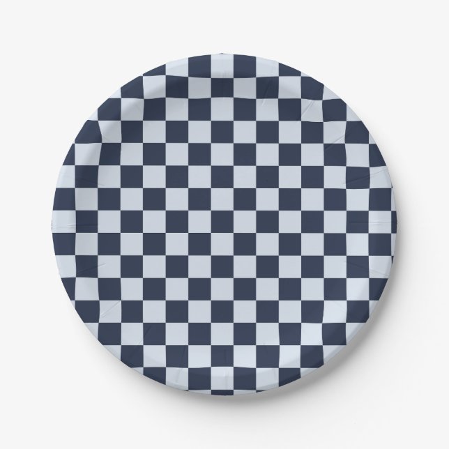 Prato De Papel Denim rinse checkerboard pattern (Frente)