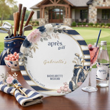 Depois do Golf Solteira Azul Elegante Préppy Flora
