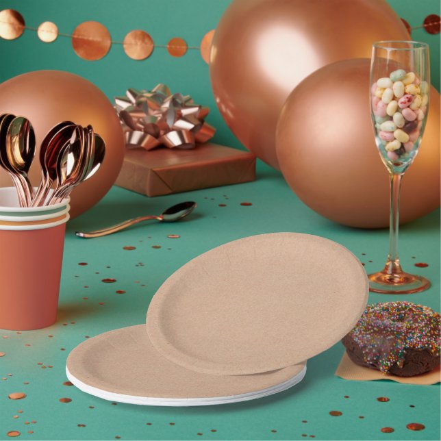 Prato de Papel Descartável Rustic Kraft Look 7" (Múltiplo)