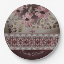 Desenhado Floral Com Ameixa