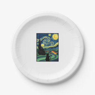 Prato De Papel Desenho de Camisa Vetorial de Paisagem Noturna de