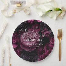 desenho de casamento floral borgonha com rico vinh