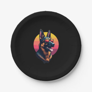 Prato De Papel Desenho Funcional De Cachorro De German shepherd F
