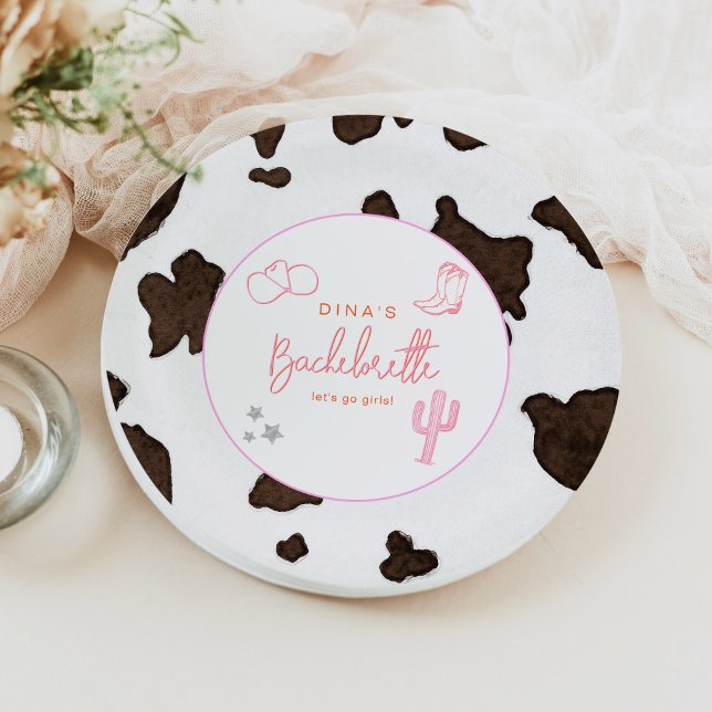 Prato De Papel Deserto de Bachelorette do Deserto de Cowgirl Espa (Criador carregado)