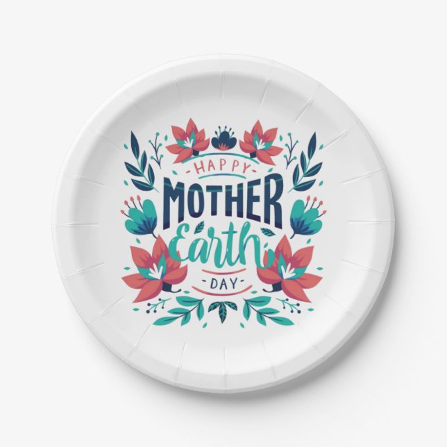 Prato De Papel Design- 23184, Dia da Mãe Terra Desenhada à Mão (Frente)