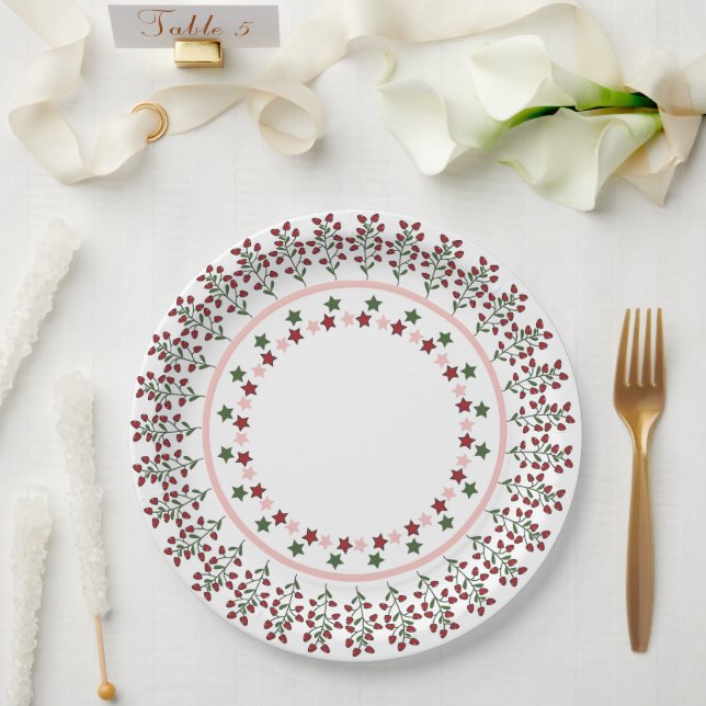 Prato De Papel design alegre e estrelas (Casamento)