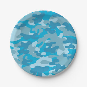 Prato De Papel Design azul e cinzento de Camo