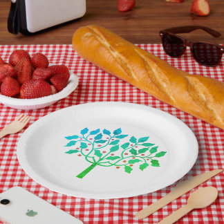 Prato De Papel Design da árvore de baga Holly