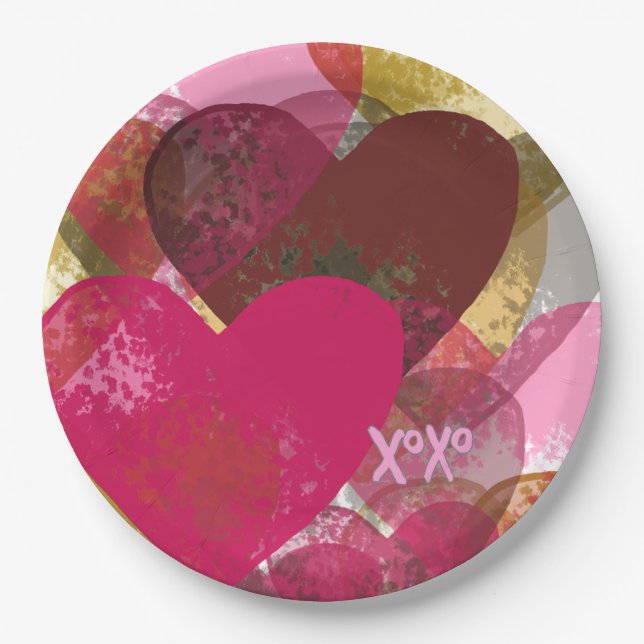 Prato De Papel Design de abstrato multicoração (Frente)