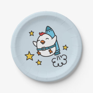 Prato De Papel Design de Frango Engraçado