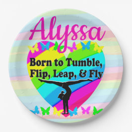 PRATO DE PAPEL DESIGN DE GINÁSTICA TERRÍFICA DE TUMBLIA