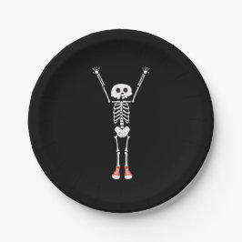 Prato De Papel Design de Halloween legal Skeleton