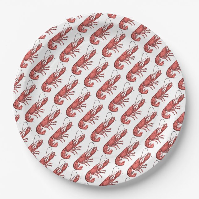 Prato De Papel Design de imagem do Red Lobster (Frente)
