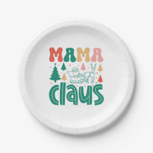 Prato De Papel Design de Natal de Mama Claus-60097