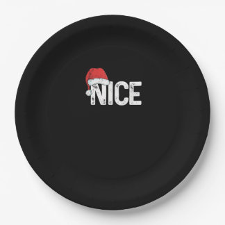 Prato De Papel Design de Natal engraçado para combinar Naughty ou