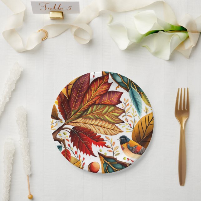 Prato De Papel Design de outono e Ação de Graças (Casamento)