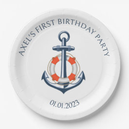 Prato De Papel Design de Placa de Papel Festa de aniversário náut
