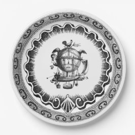 Prato De Papel Design de Steampunk do dirigível do vintage