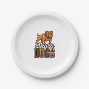 Prato De Papel Design de Tipografia Bulldog Vintage Angry Dogs_1
