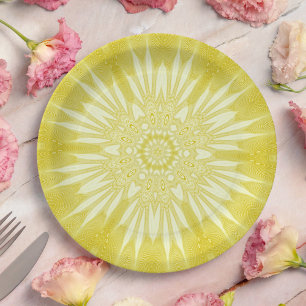 Prato De Papel Design de Tulle Amarelo Sunshine