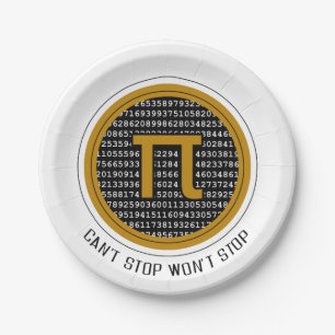 Prato De Papel Design do Círculo de Pi Day