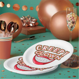 Prato De Papel Design do Palhaço de Halloween