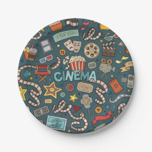 Prato De Papel Design do teatro do cinema do fã de filme